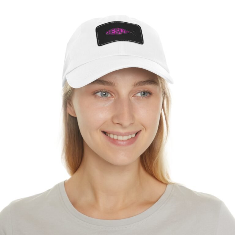 Jesus Leather Patch Christian Dad Hat