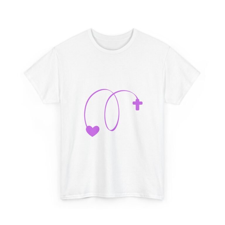 Faith and Love Heart and Cross Christian T-Shirt