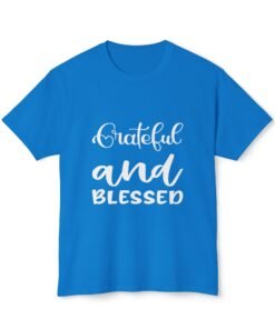 Grateful & Blessed Cotton T-Shirt — Hand‑Lettered Script Tee
