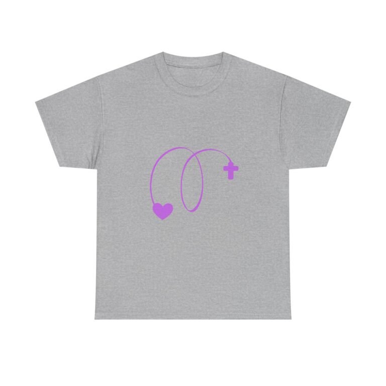 Faith and Love Heart and Cross Christian T-Shirt